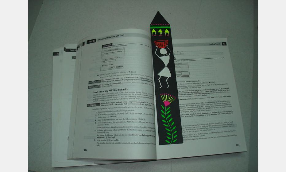 place two pages on one bookmark