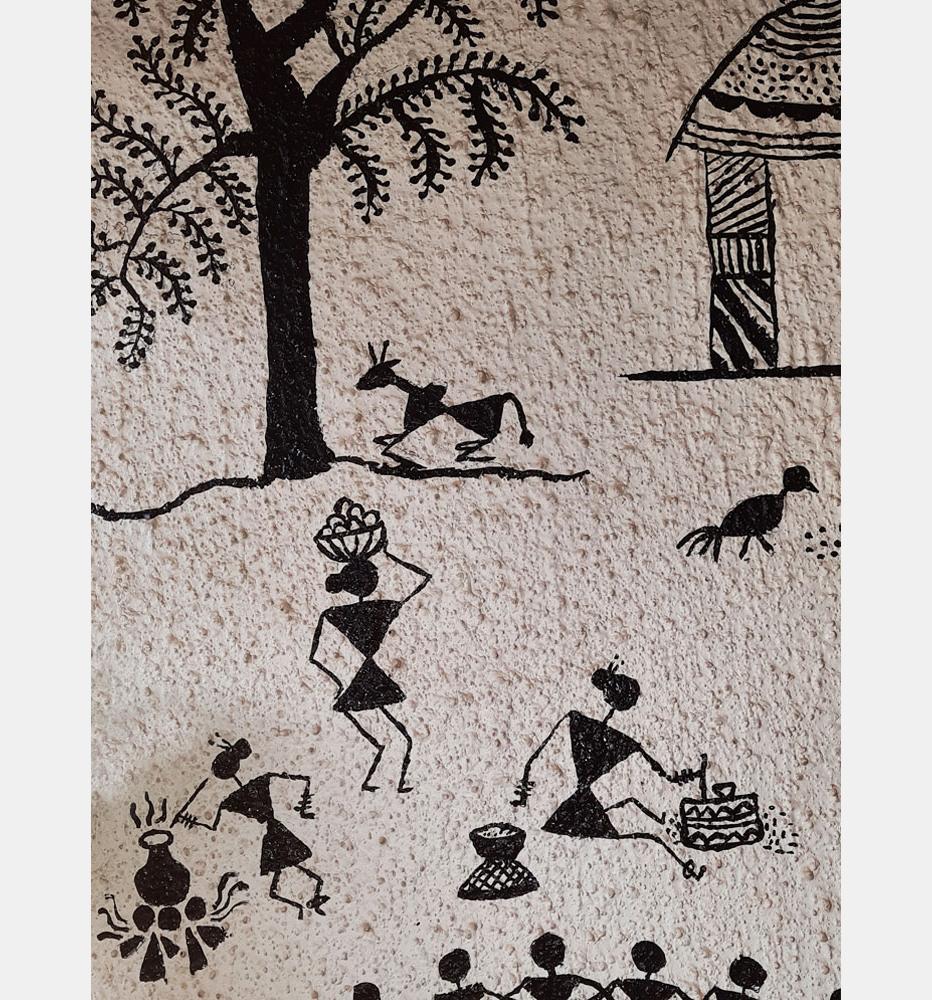 TARGET PUBLICATIONS Tribal Village Photo Frame Pen Sketch Drawing Warli Art  Landscape Painting for Wall, Living Room (9.5 x 13 in, Black and White,  Brown Frame) : TARGET PUBLICATIONS: Amazon.in: Home & Kitchen